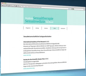 University Basel (CH), studies of sexual therapy and sexual medicine – web design